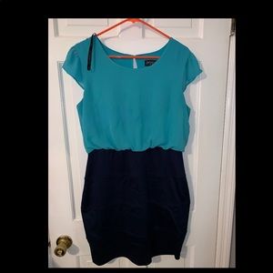 Pencil skirt dress teal / black (blue/ green)